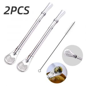 Paille filtrante Bombilla amovible, paille en acier inoxydable, cuill&egrave;re &agrave; th&eacute;, armoires &agrave; filtre,