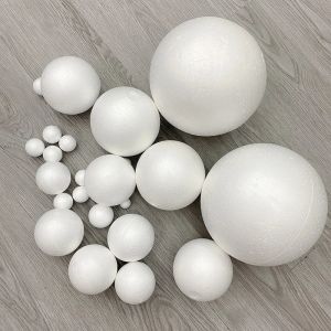 Boules rondes en mousse blanche, boule en polystyrène, décoration artisanale, boules de noël,