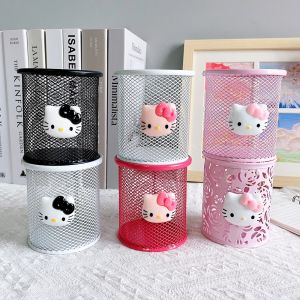 Sanrio série mignon Hello Kitty mode porte-stylo décorations de bureau Anime Fans fille créatif rond