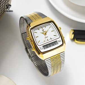 LIEBIG luxe double affichage temps montres à Quartz pour hommes femmes mode Sports de plein air