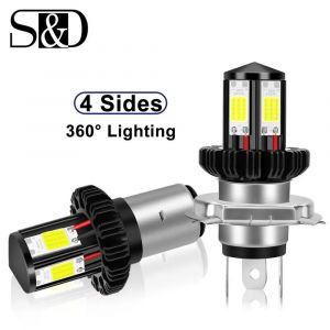 Phare de Moto LED BA20D H6 H4 ampoules Hi Lo faisceau Moto LED lampe de phare de Moto 6000K blanc