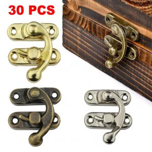 30 pièces Antique Bronze fer cadenas moraillon crochet serrure pour Mini bijoux boîte en bois avec