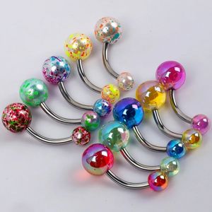 5 pièces perle nombril Piercing ensemble acrylique peint ventre Piercing haltère en vrac pour les