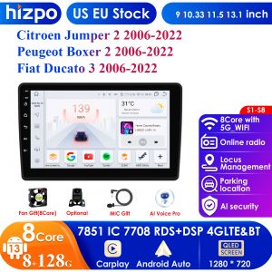 Autoradio Android 13, lecteur multimédia, Carplay, écran tactile, GPS, PC, pour Fiat Ducato,