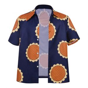 Nouveauté Anime Luffy Cosplay Costume femmes hommes tournesol imprimé bouton chemise Halloween