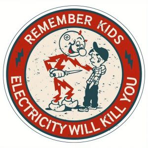 Étiquettes d'avertissement de danger pour choc électrique, autocollant humoristique pour