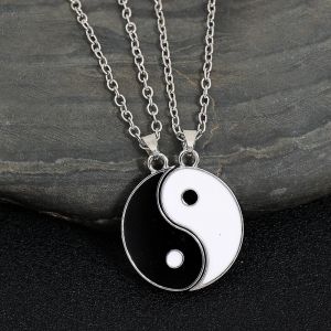 Ensemble de colliers avec pendentif Tai Chi Yin Yang, huit Trigrammes, pour Couple, chaîne de