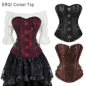 Steampunk Corset Femmes Grande Taille Pirate Corset Top Overbust Halloween À Lacets Costume Gothique