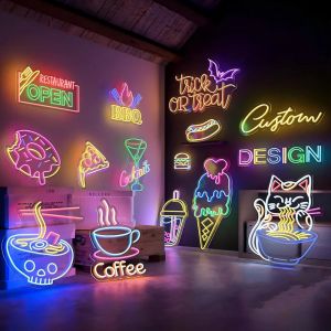 Panneaux d'affaires en plein air, lettres de canal, signalisation de vitrine, enseignes au néon