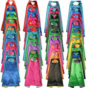 Capes de super-héros avec masque réversible, Cape pour enfant bicolore, cadeau de fête