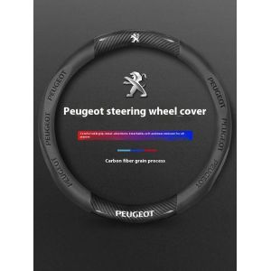 Housse de volant en cuir et Fiber de voiture, pour Peugeot 107 108 206 207 208 301 307 308 406 407