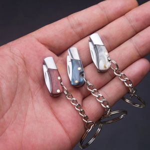 Nouveau Mini couteau pliant porte-clés Portable acrylique petite lame pendentif porte-clés anneaux