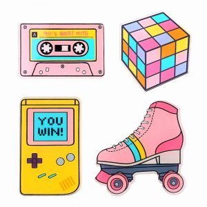 4 pièces/ensemble dessin animé Console de jeu broches broche nouveau mignon patins à roulettes