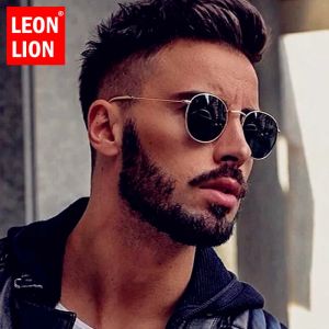 LeonLion 2023 lunettes de soleil rondes r&eacute;tro hommes lunettes rondes Vintage pour hommes/femmes