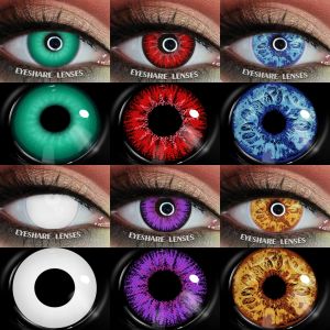 EYESHARE 1 paire de lentilles de Contact color&eacute;es Halloween Cosplay lentilles de Contact blanches