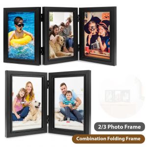Cadre photo double/triple 180 °   Support de cadre photo pliable à charnière vertical sur cadre