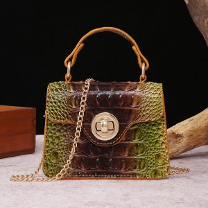 Sac &agrave; main de d&icirc;ner motif Crocodile, petit sac de forme color&eacute;e, Mini Compact et mignon, petit,