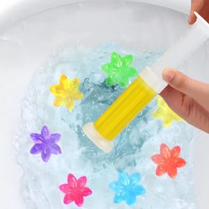 Seringue à Gel nettoyant pour toilettes, 1/2 pièces, fleur, vidange aromatique, détergent de