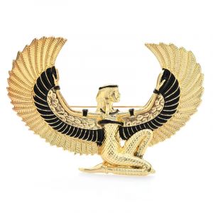 Wulli & baby grandes broches féeriques égyptiennes pour femmes émail aigle volant dame Figure