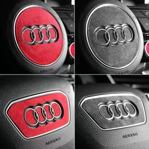 Autocollant de panneau de volant de voiture en daim, accessoires de d&eacute;coration pour Audi A4 B8 8K A6