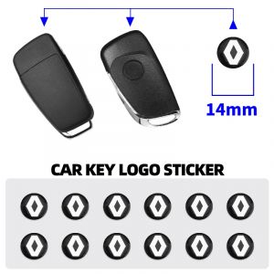 Autocollant de Logo en aluminium pour clé télécommande de voiture, 14MM, 2/5/10 pièces, pour Renault