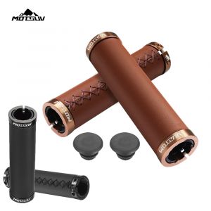 1 paire de poignées de guidon de vélo en cuir, barre de poignée de Scooter, couverture en PVC,