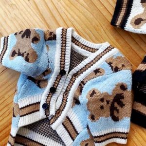 Vêtements de luxe pour chiens Chihuahua, Cardigan rayé pour animaux de compagnie, pull Bichon Frise,