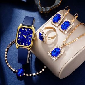 Mode de luxe Carr&eacute; Femmes Montres Marque Dames Quartz Montre-Bracelet Classique Simple Femme Bleu En
