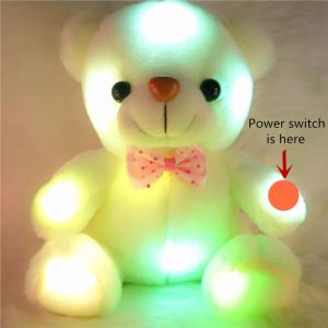 Ours en peluche lumineux coloré de 22CM, décoration de la maison, jouets de poupée, ours Animal de