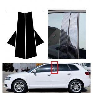 Poteau de pilier en carbone argenté noir brillant pour Audi, A3, S3, RS3, 4DR, 8P, 2003, 2004 -2013,