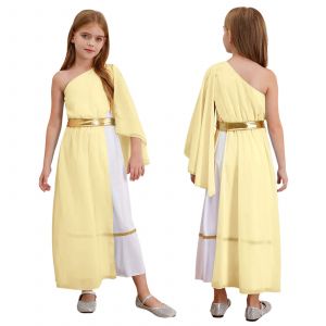 Costume de Princesse Toga en Tulle pour Fille, Tenue de Cosplay Grec et Romain pour Halloween