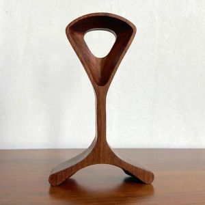 Support pour écouteurs en noyer, support suspendu personnalisé noir, présentoir créatif en bois pour