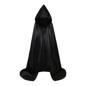 Cape d'halloween à capuche unisexe, longue Cape de sorcière du diable, accessoires de spectacle sur