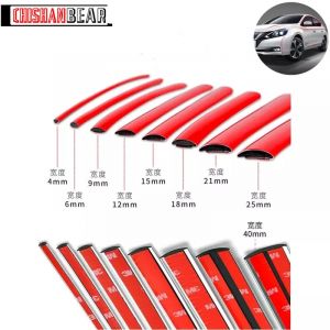 Bande décorative rouge auto-adhésive pour pare-chocs de voiture, 3M /5M, matériau PVC épais pour