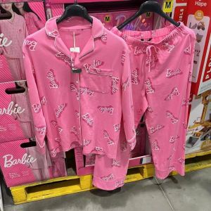 Barbie pyjama ensemble femme printemps automne dessin animé rose femmes vêtements de nuit filles