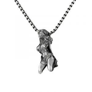 Collier pendentif déesse rétro punk pour hommes et femmes, ailes d'ange sexy, accessoires de bijoux