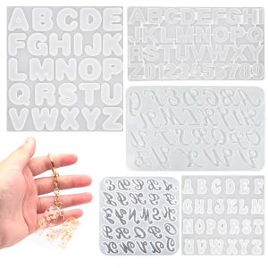 Porte-clés Alphabet Silicone moule bricolage lettre numéro résine époxy moule porte-clés boucle