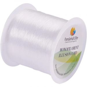 1 rouleau de fil de p&ecirc;che en Nylon transparent, 130m/ 142yards, 0.2mm, pour bricolage de perles