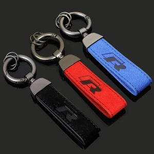 Porte-clés avec Logo de voiture en daim, pour Volkswagen Passat B5 B6 Polo Tiguan Golf Santana