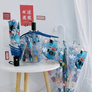 Point Kawaii parapluie pliant Anime Figure dessin animé parapluie étanche mode Portable Transparent