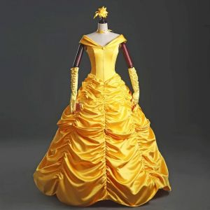 Nouveaux adultes cosplay noël femmes princesse robe de bal la belle et la bête belle costume pour