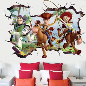 Autocollants Muraux 3D pour Décoration Murale, Affiche de Film, ToyStory, Sherif, Woody, pour