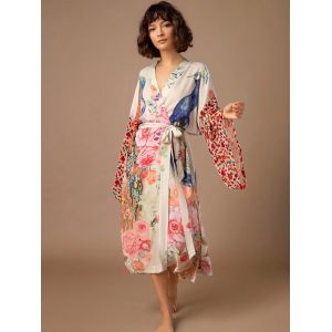 Kimono de plage pour femmes, imprimé paon, Cover-Up pour les maillots de bain, robes portefeuille