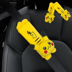 2 pièces/ensemble pokemon ceinture de sécurité voiture ceinture de sécurité pikachu doux épaulière