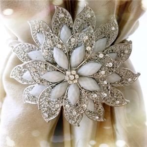 Anneaux d'embrasse de rideau magnétique en forme de fleur, strass de printemps, fil d'acier, Clips