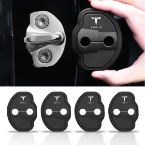 Couvercle de serrure de porte de voiture en silicone, autocollants de protection, accessoires pour