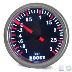 Jauge m&eacute;canique Turbo Boost pour voiture, 3.0 BAR, 2 pouces, 52MM, LED blanche universelle