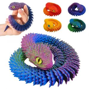 Nouveau serpent imprimé en 3D, Simulation d'articulation mobile, Figurine de serpent créative pour