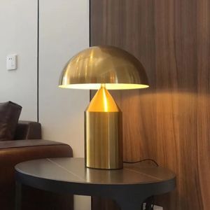 Oluce Atollo-Lampe de table champignon à LED en métal, pour bureau, salon, salle à manger, chambre à