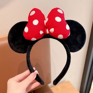 Bandeaux oreilles de Minnie Mouse pour filles, n&oelig;uds &agrave; paillettes de no&euml;l, bandeau d'oreille de